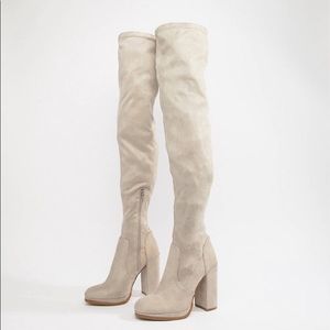 ASOS Over the knee Gray Platform boots US Size 9